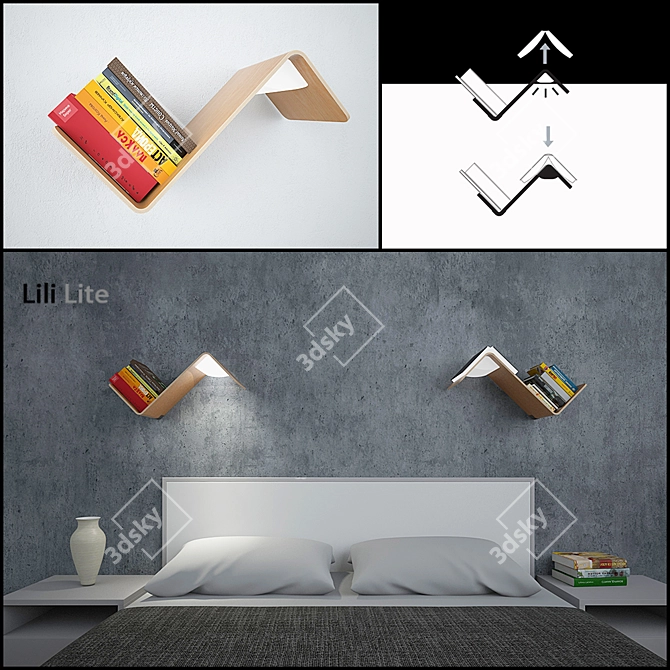 Lili Lite: Eco-friendly Bookshelf 3D model image 1