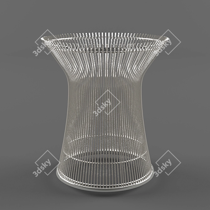 Elegant Platner Coffee Table 3D model image 1