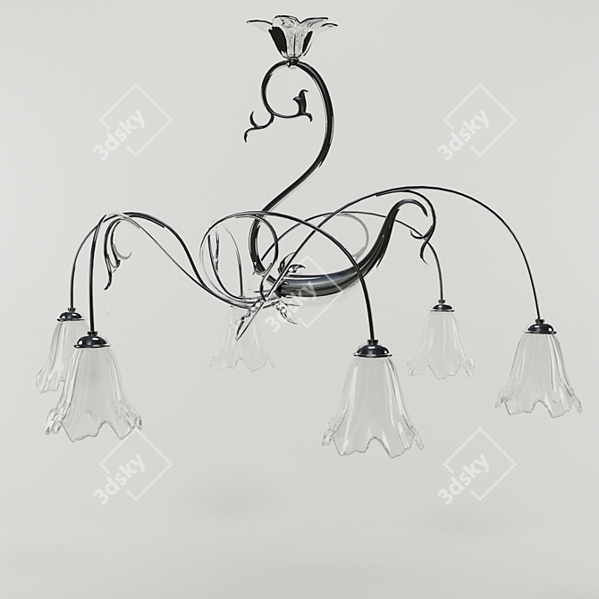 6-Light Chandelier: Modern Elegance 3D model image 1