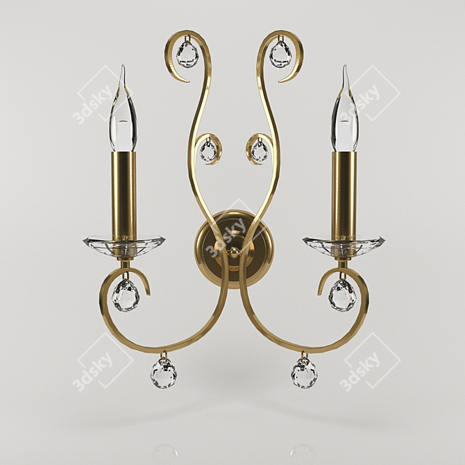 Elegant KOLARZ 2-Light Brass Sconce 3D model image 1