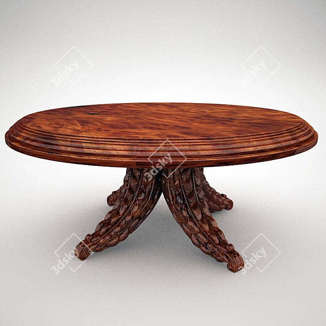 Elegant Handcrafted Table 3D model image 1