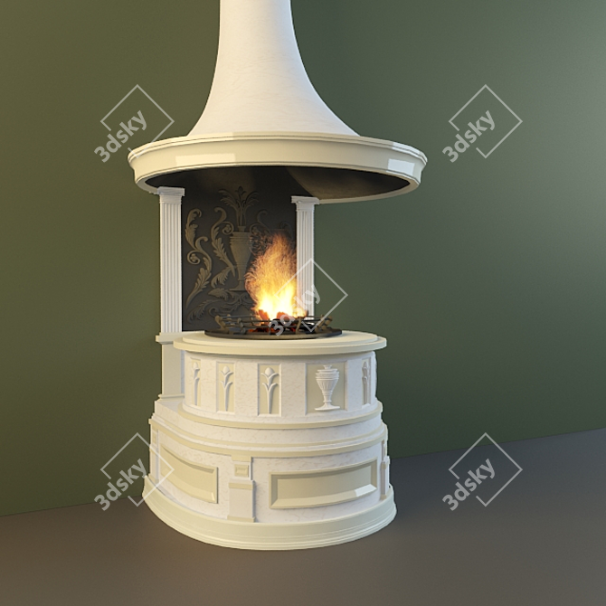 English Manor Wall-Mounted Fire Island 3D model image 1