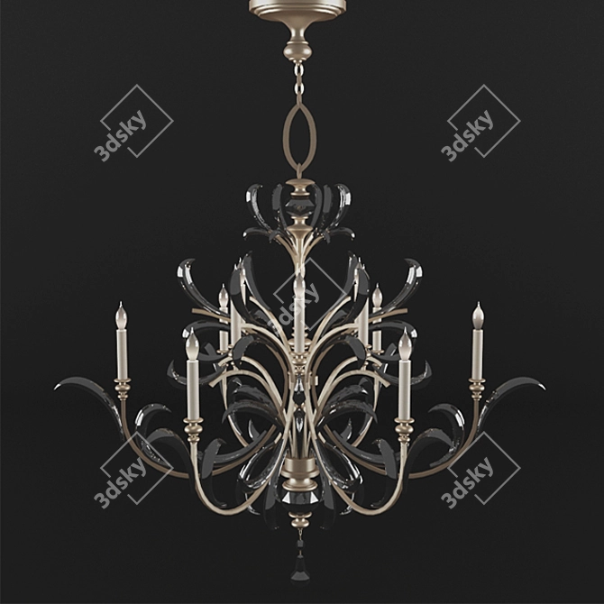 Elegant Beveled Arcs Crystal Chandelier 3D model image 1