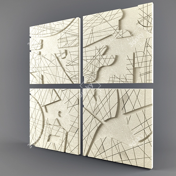 Elegant Foam Panel Decor 3D model image 1