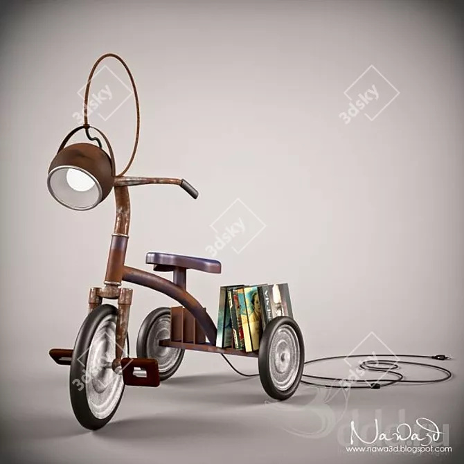 Retro Tricycle Lamp 3D model image 1