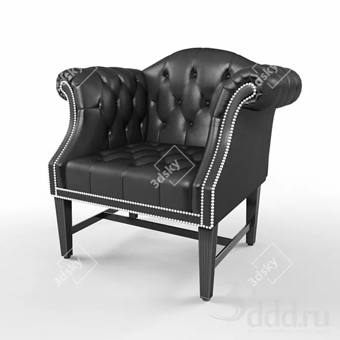 Vibrant Camelback Tufted Lounge Chair 3D model image 1