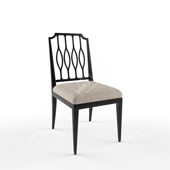 Elegant Charleston Regency Chair 3D model image 1