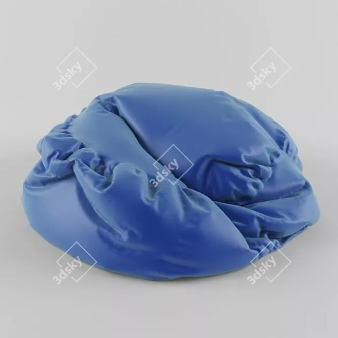 Luxury Plush Pouf 3D model image 1