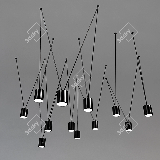 Sleek MATCH Hanging Lamps 3D model image 1