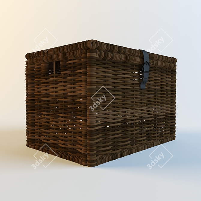 Woven Laundry Basket 3D model image 1