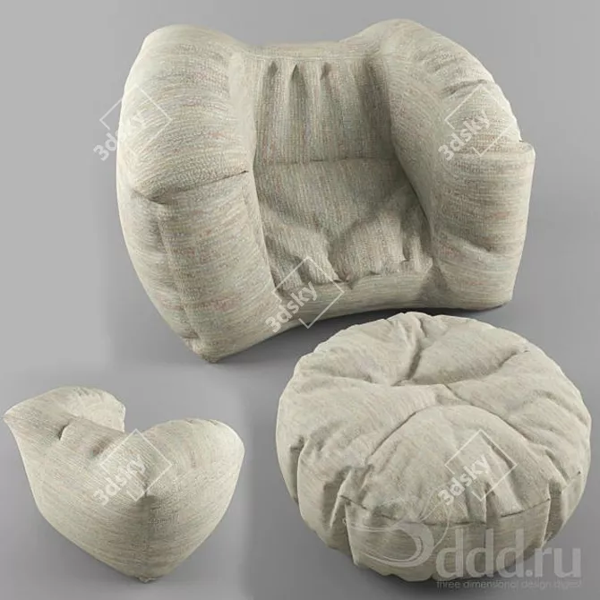 Elevate Comfort with Poof Chair 3D model image 1