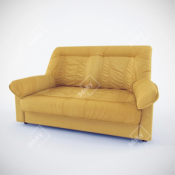 Sleek Leather Sofa: "Denver 3D model image 1