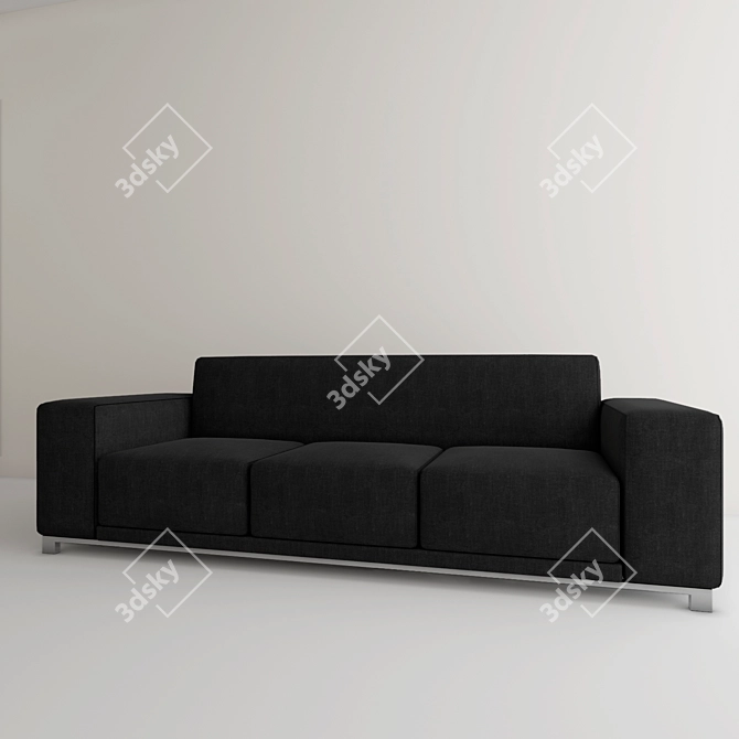 Modern Plumer Sofa - W2310xD860xH700mm 3D model image 1