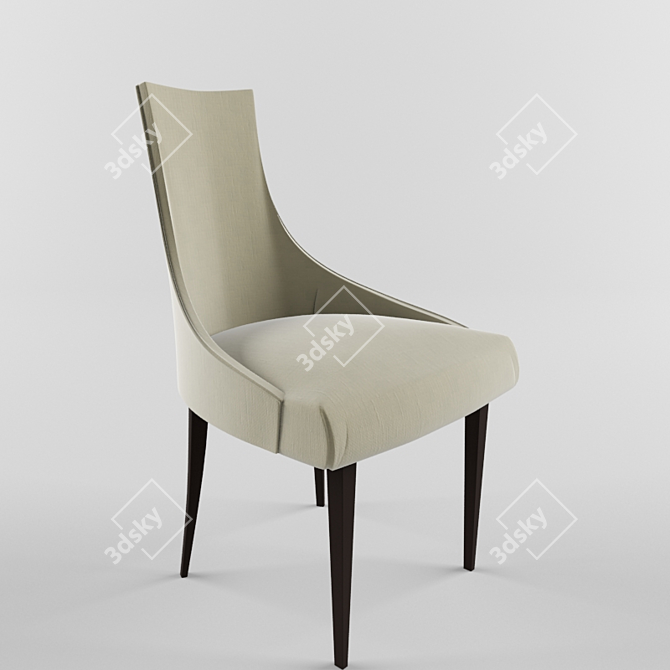 Baker Shell Chair: Elegant and Adjustable 3D model image 1