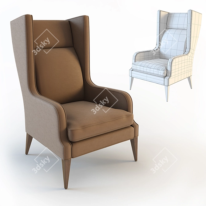 Stylish Alae Wing Chair 3D model image 1