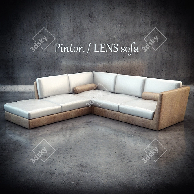 Sleek and Chic LENS Sofa 3D model image 1