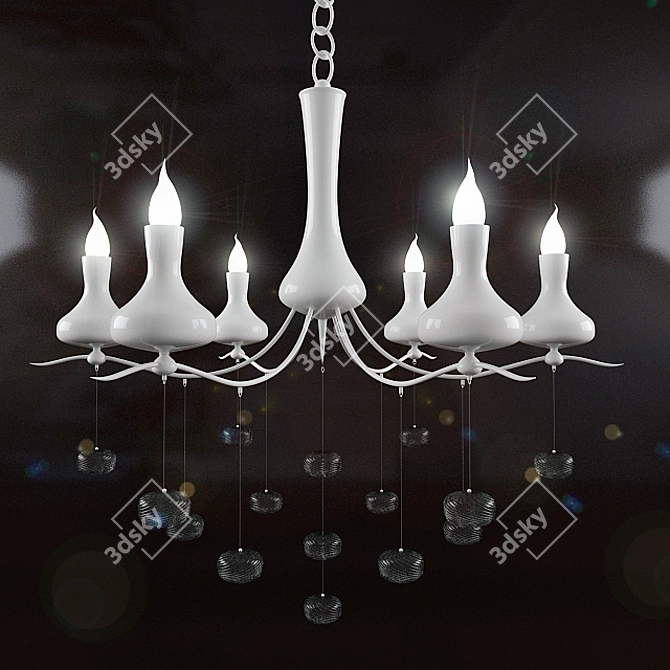 Effusionidiluce Venix: Modern Metal and Glass Chandelier 3D model image 1