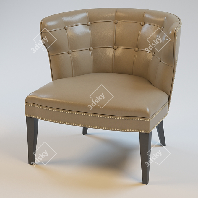 Quilted Headboard Chair 3D model image 1