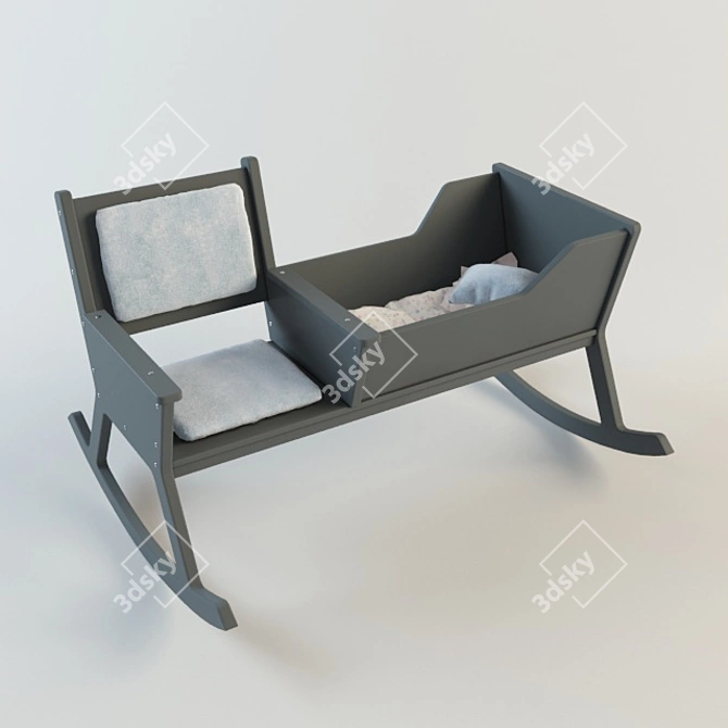 Innovative Baby Cot: Spacious and Stylish 3D model image 1