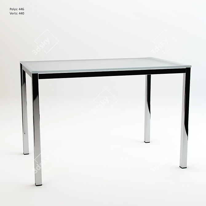 Sleek Glass Kitchen Table 3D model image 1