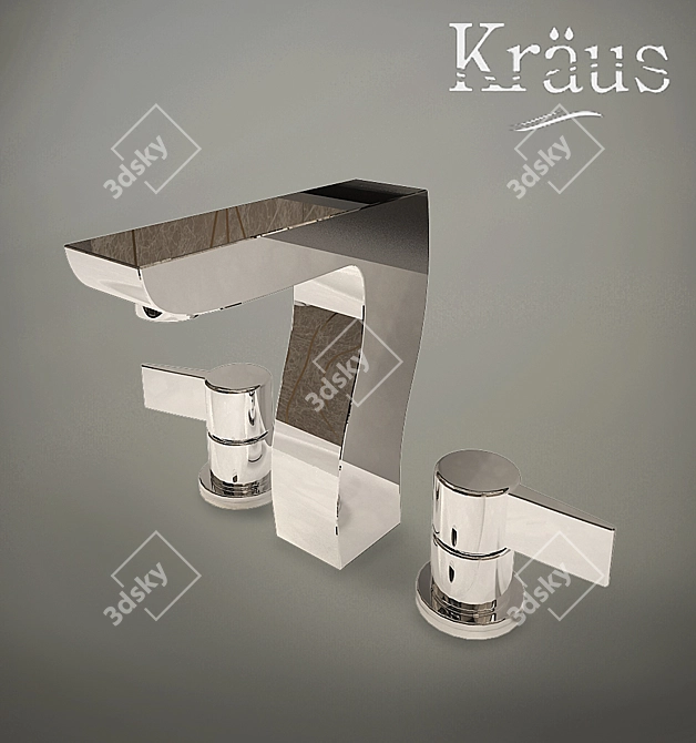 Premium Chrome Bathroom Sink Mixer - Kraus KEF-14603 3D model image 1