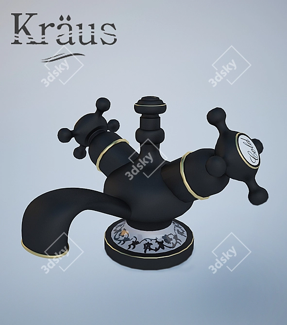 KRAUS KEF-16000 ORB Double Handle Bathroom Faucet 3D model image 1