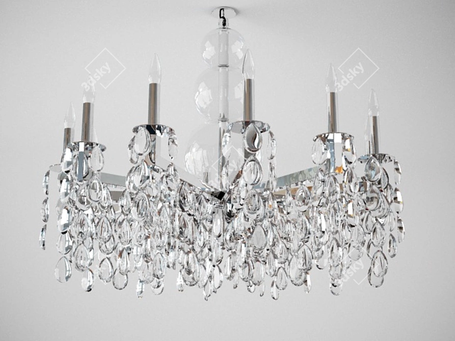 Elegant Raindrop Chandelier 3D model image 1