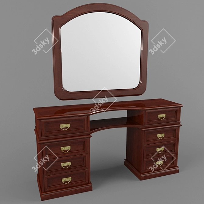 Vintage Dressing Table Frassino 3D model image 1