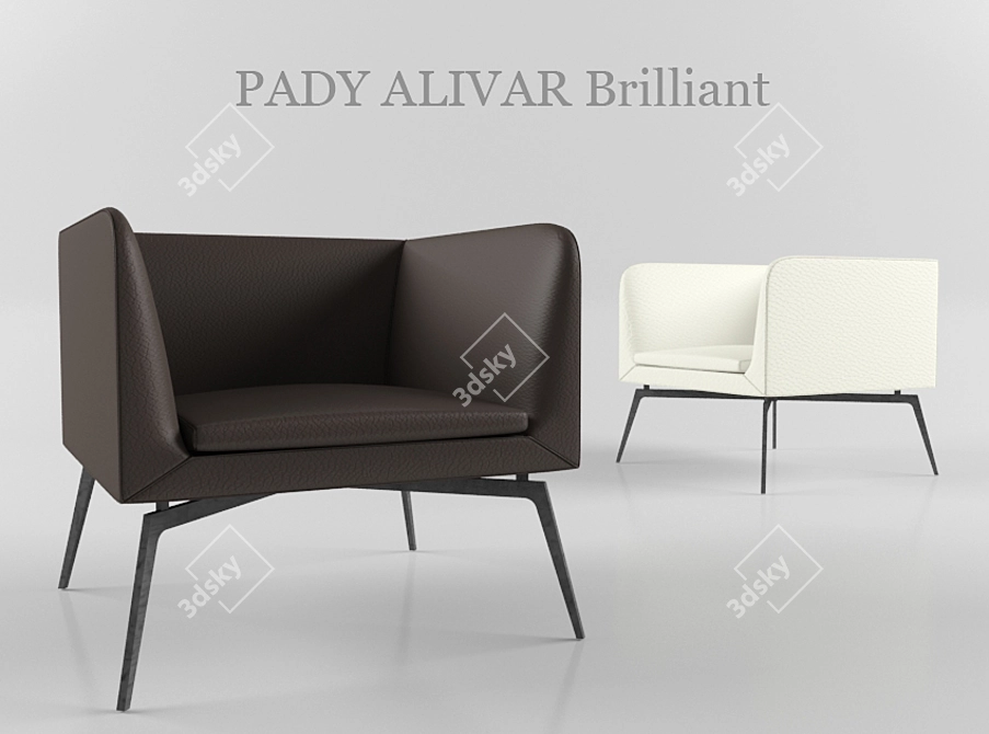 Brilliant Steel Leg Chair 3D model image 1