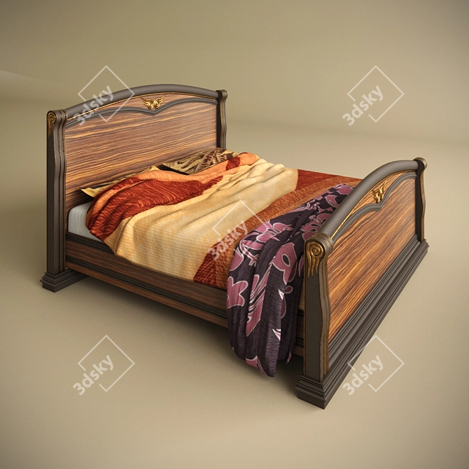 Title: Deco Bed 200x200 cm 3D model image 1