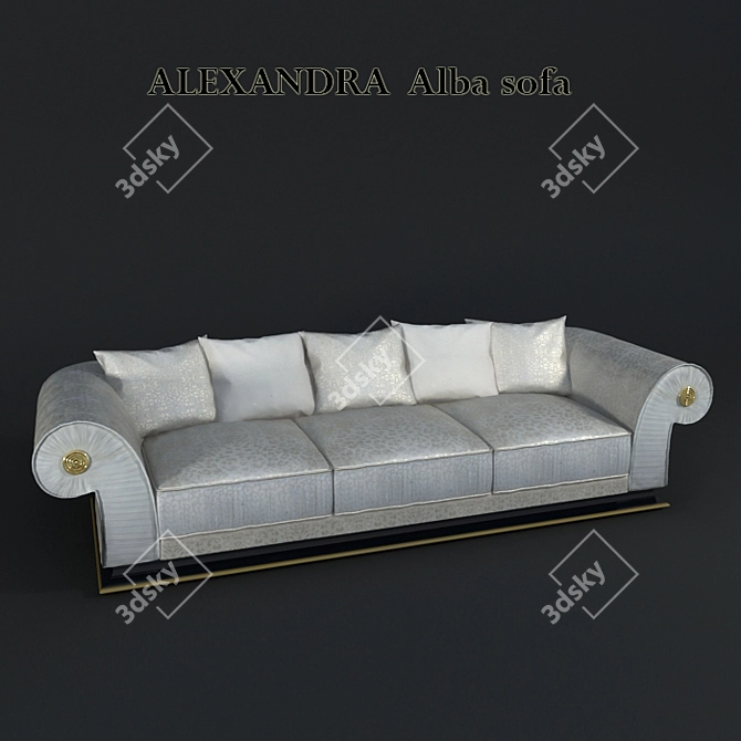 Luxurious Alexandra Alba Sofa 3D model image 1