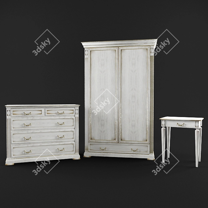 Elegant Bedroom Furniture Set 3D model image 1