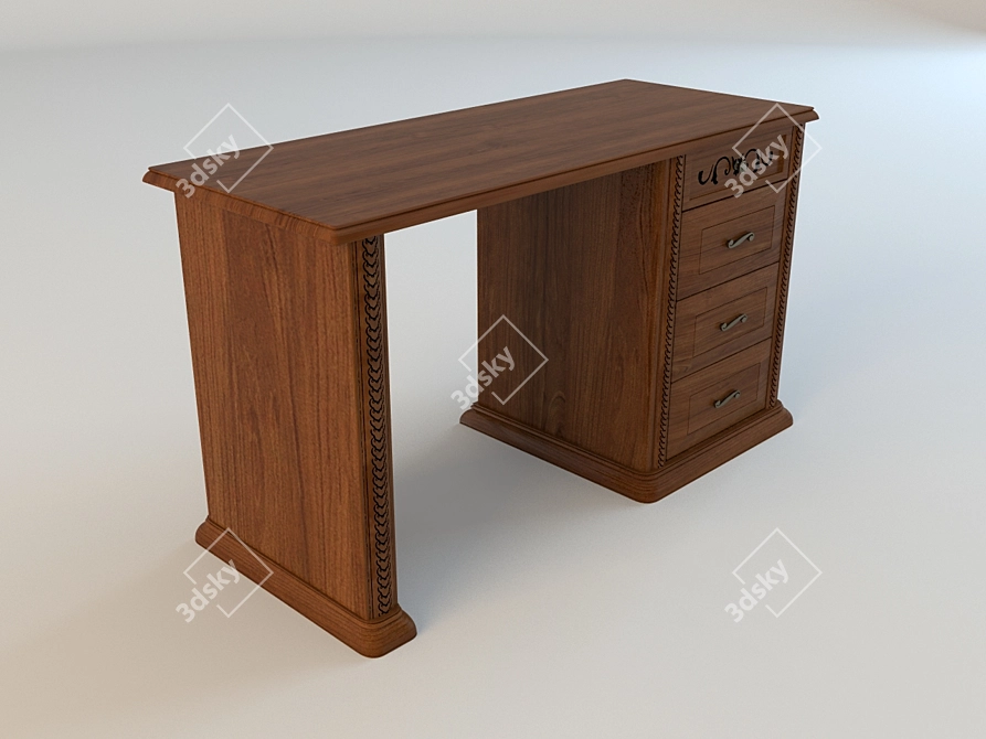 Siena Premium Desk: Elegant and Functional 3D model image 1