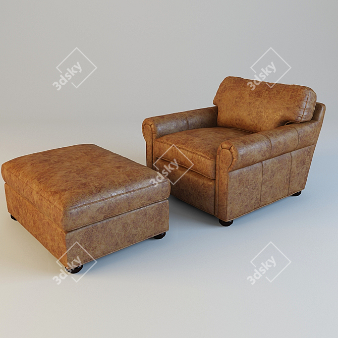 Luxury Lancaster Leather Chair 3D model image 1