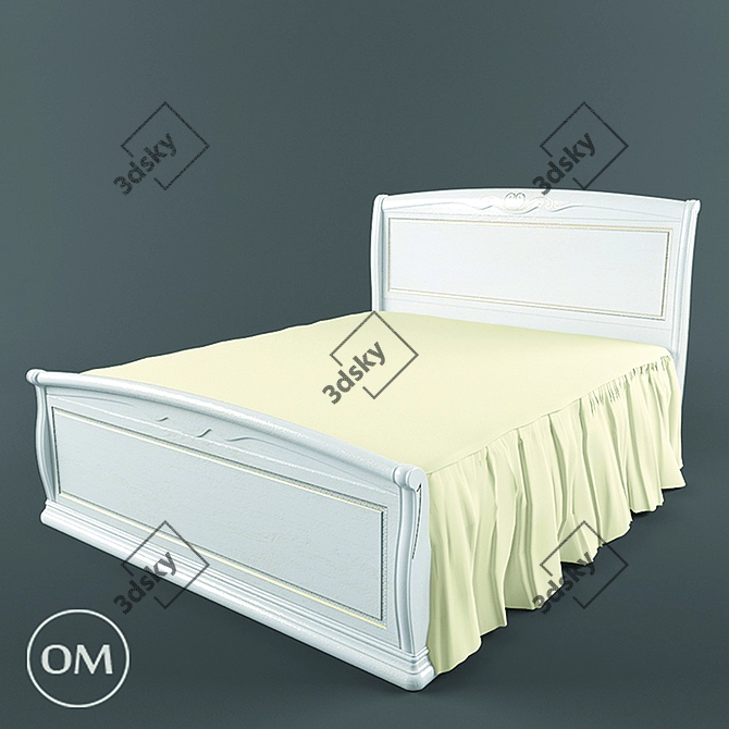 Elegant White Luigi Bed 3D model image 1