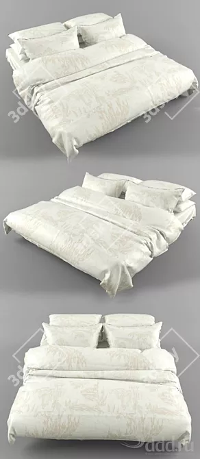 Luxury Bedding Set 3D model image 1