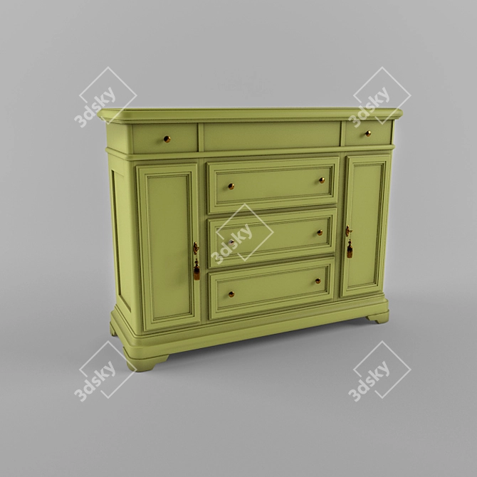 Classic Chest of Drawers 3D model image 1