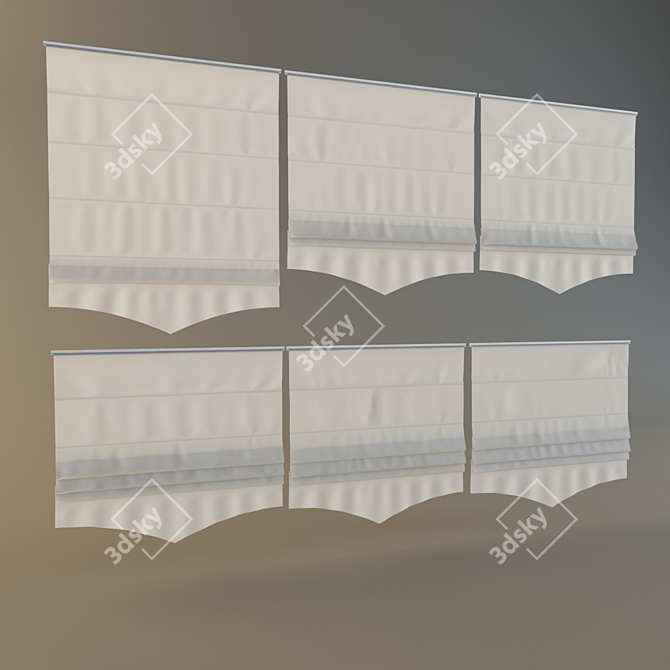 Elegant Roman Blinds 3D model image 1