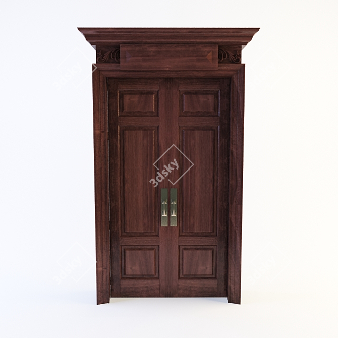 Double High Doors 3D model image 1