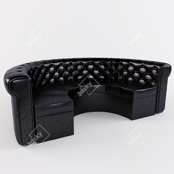 Leather Quilted Lounge Sofa 3D model image 1