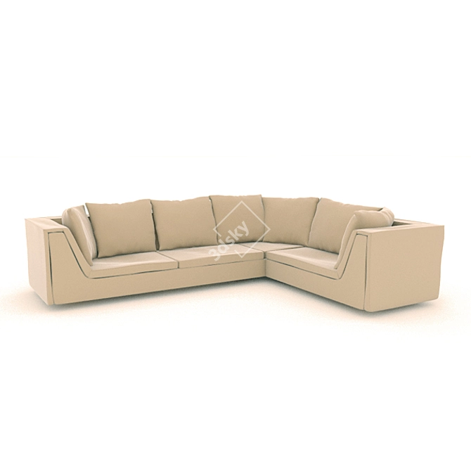 Luxury Corner Sofa 3D model image 1