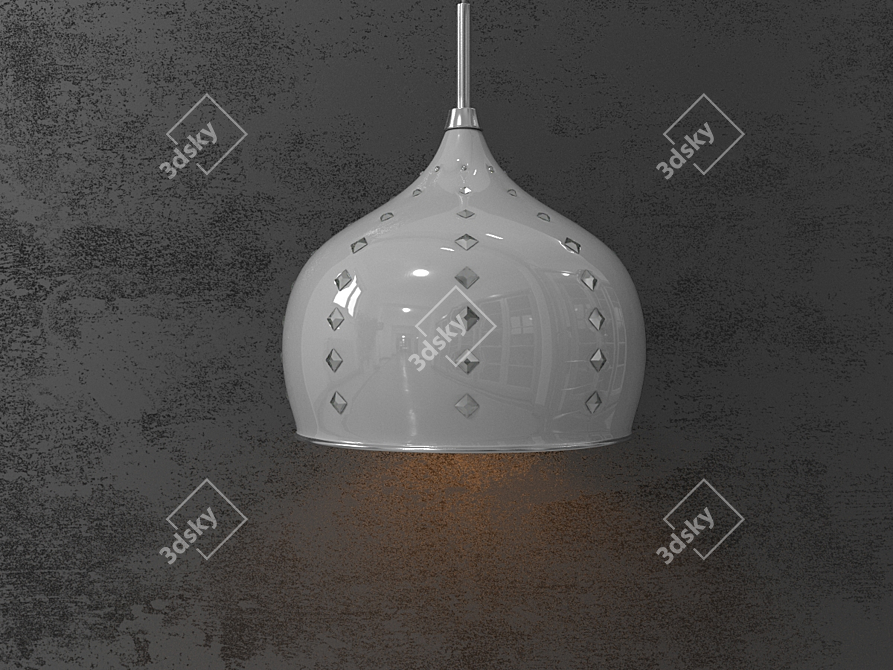 Elegant White Grace Pendant 3D model image 1