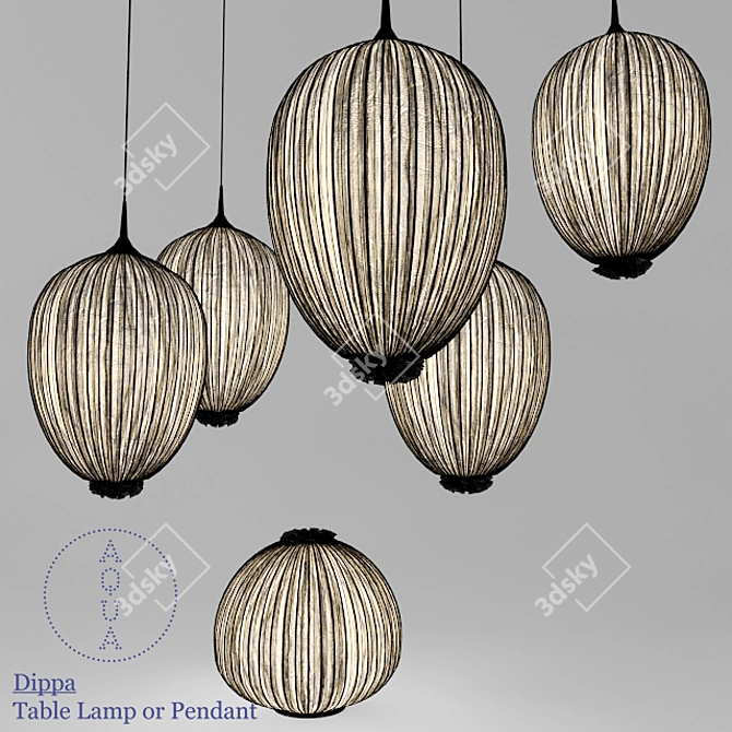 Silk Lux Dippa Table Lamp 3D model image 1