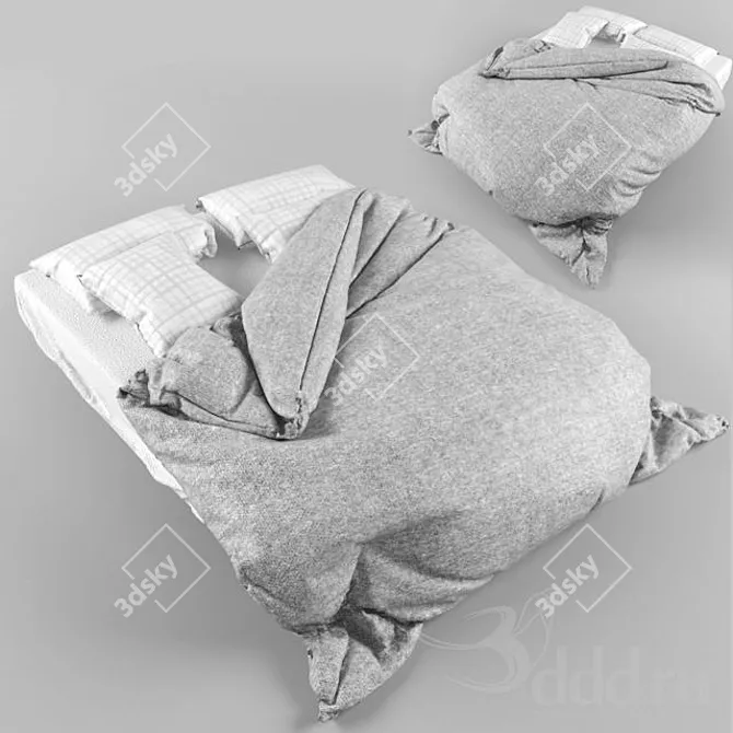 Luxury Dream Bed Linen 3D model image 1