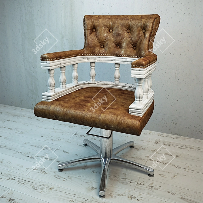 Vintage Baluster Armchair 3D model image 1