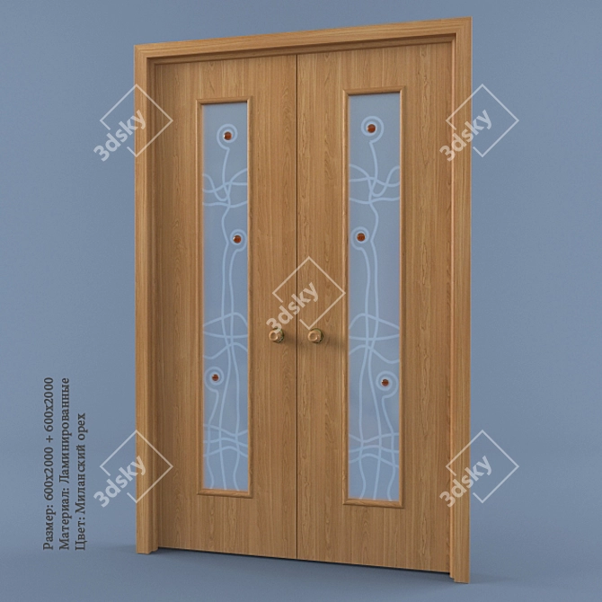 Elegant Interior Door 3D model image 1