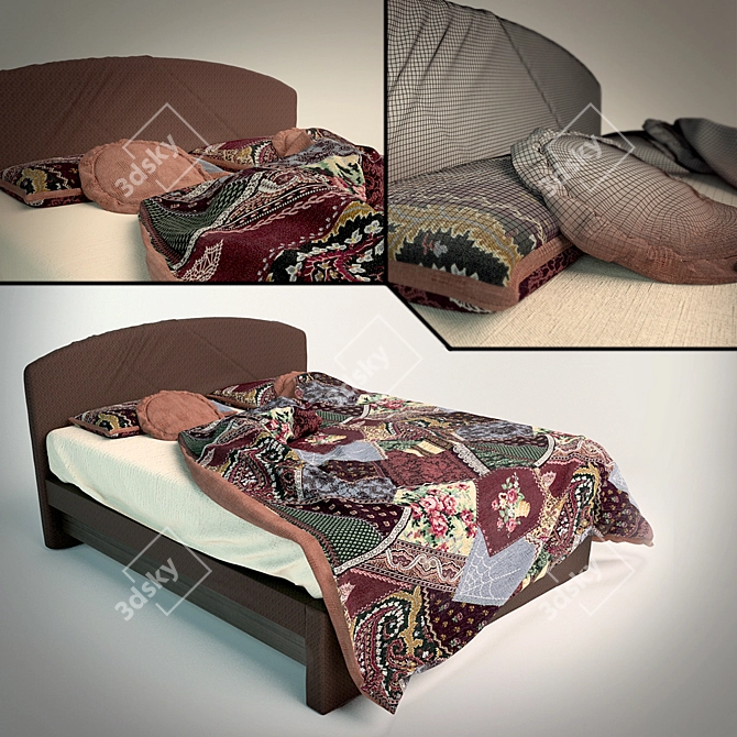 Modern Comfort Bed 3D model image 1