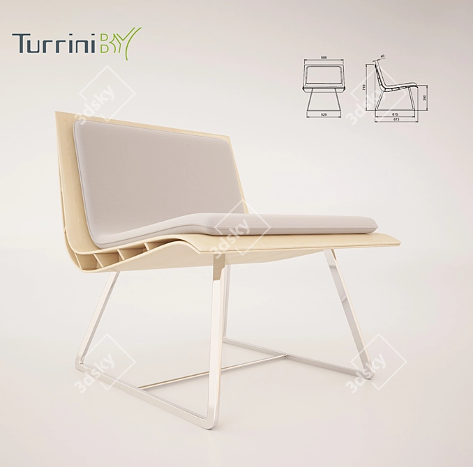 Beeline Bamboo Armchair 3D model image 1