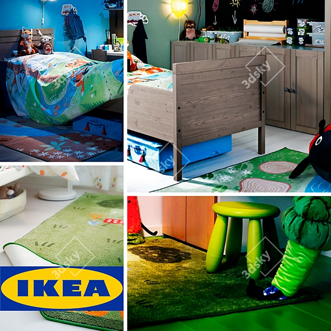 IKEA Kids Rugs: 14 Unique Texture Designs 3D model image 1