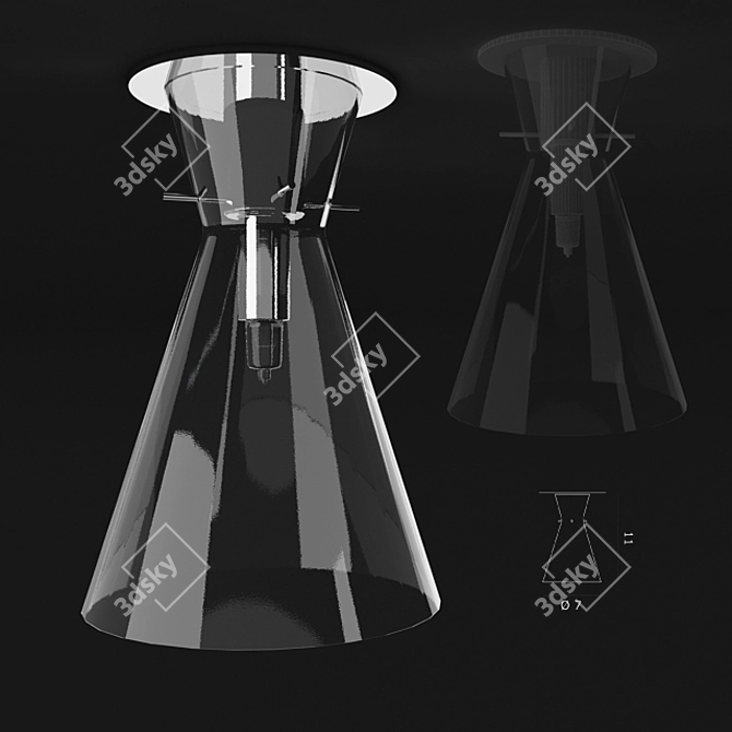 Sleek Chrome Pendant with Memory-inspired Design 3D model image 1